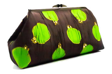 Churring Birds Clutch purse green