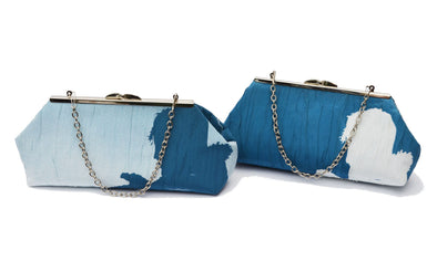 Shadow Clutch with Chain (Blue/White)